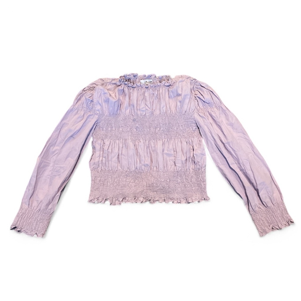 Zara Lilac Smocked‎ Blouse